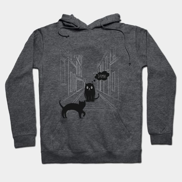 The Superstitious Cat Hoodie by JanaMis